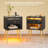 Nightstand Set Of 2, Beside Table With Storage Drawer Charging Station And LED Open Shelf-977004597