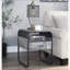 Table basse en faux béton gris avec cadre en métal noir pour salon, tiroir et amp; Tablette de rangement, assemblage facile
