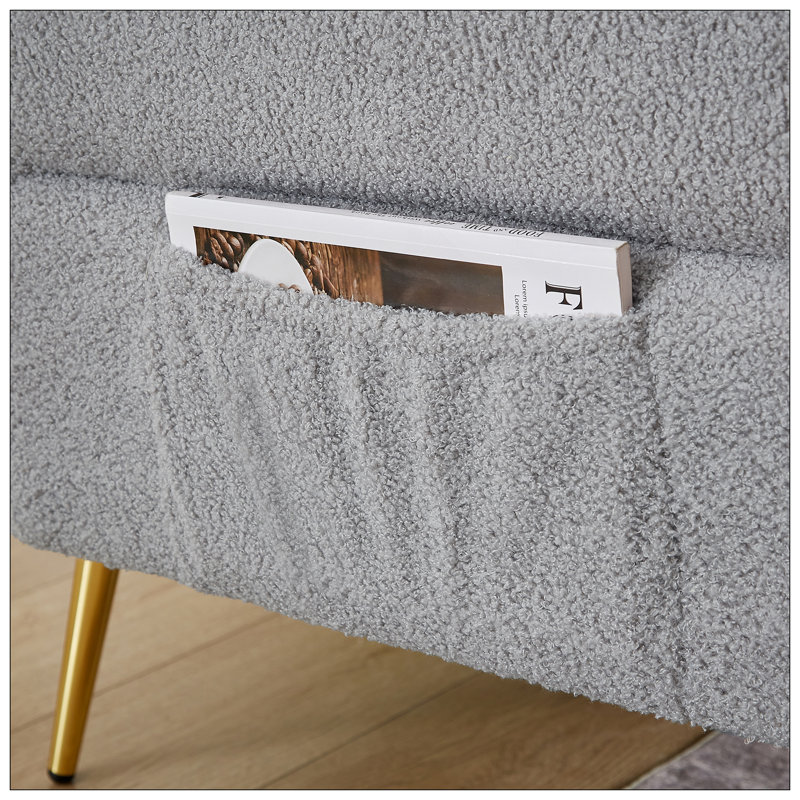 Canapé-lit d'appoint rembourré Modern Modern, Gris