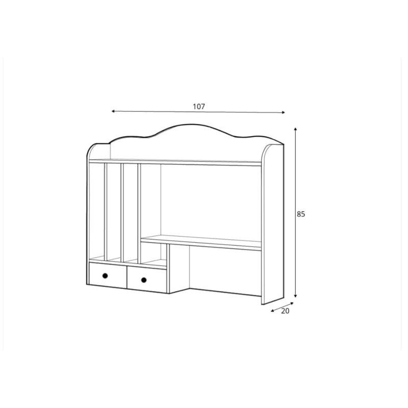 Needville 85cm H x 107cm W Desk Hutch Attachable Storage
