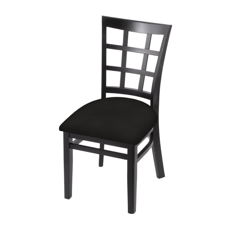 Chaise d'appoint à dossier échelle en bois massif, Noir, Galop espresso