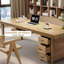 Bureaux rectangulaires en bois massif brun-1069855043-1069855042