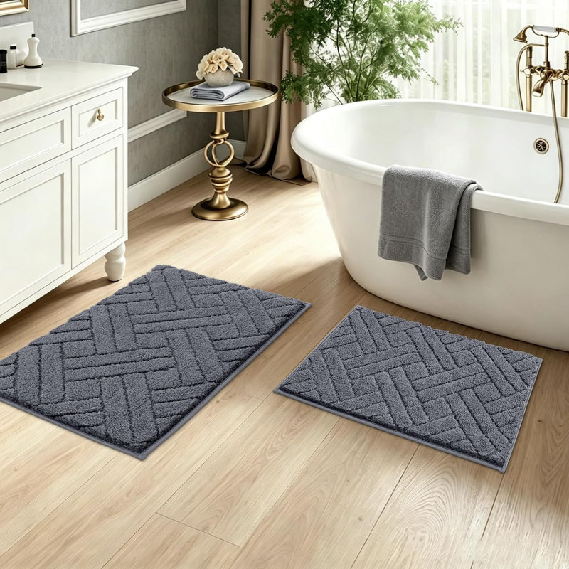 Bathroom Rugs Sets 2 Piece, Microfiber Bath Mat Set
