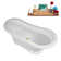 66" Streamline Soaking Freestanding Tub and Tray With Internal Drain
