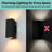 4-Pack Modern LED Square Up Down Outdoor Wall Lantern, IP65 Waterproof Outdoor Wall Light