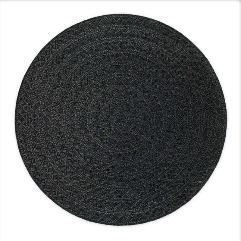 Napperon Sparkles Home Madison Avenue | Décoration de table strass | Rond de 15 po | Accent de luxe, Noir