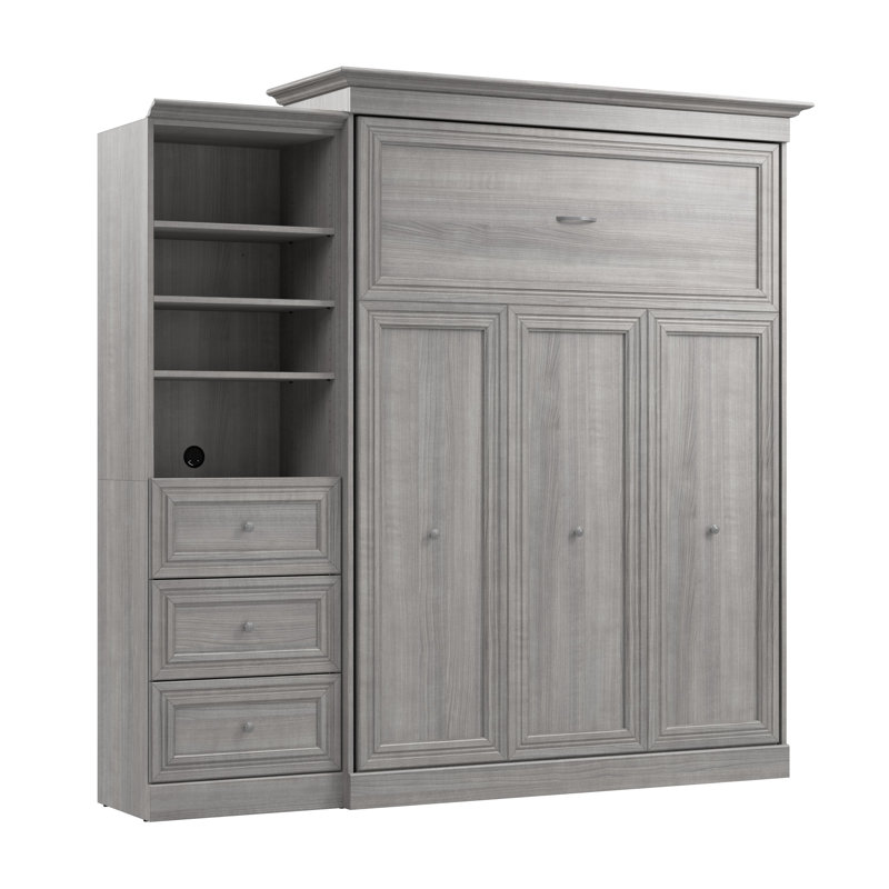 Alvaretta Murphy Storage Bed, Platinum Gray, Full / Double
