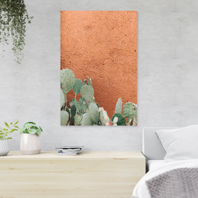 Green Cactus Plants Close-Up Photography - Wrapped Canvas Painting, 36" H x 24" W
