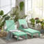 Ensemble de chaise longue d'extérieur en polyrésine imperméable, légère et réglable Nestl-128761120-129759895
