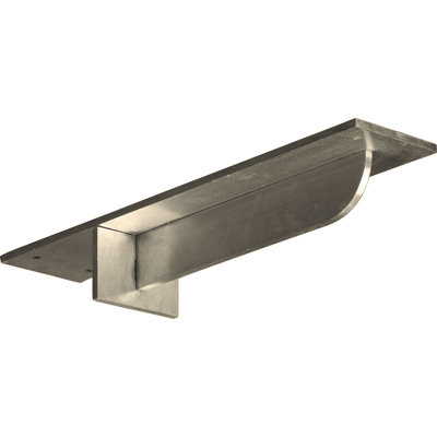 3"W x 14"D x 2"H Heaton Hidden Support Bracket with 10" Support Depth, Stainless Steel (4-Pack)