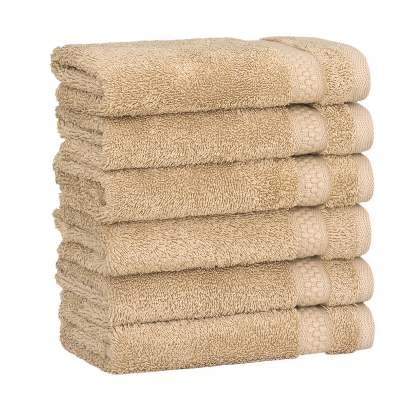 STARLIGHT 100% Turkish Cotton Terrycloth Washcloths, Beige