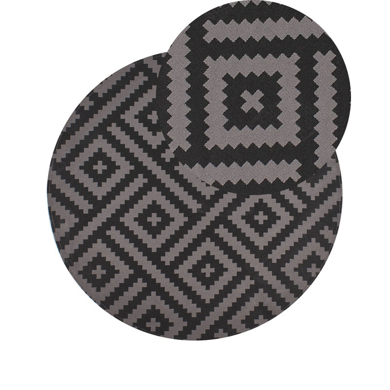 Outdoor Rug AJMER Black, Round 120 cm