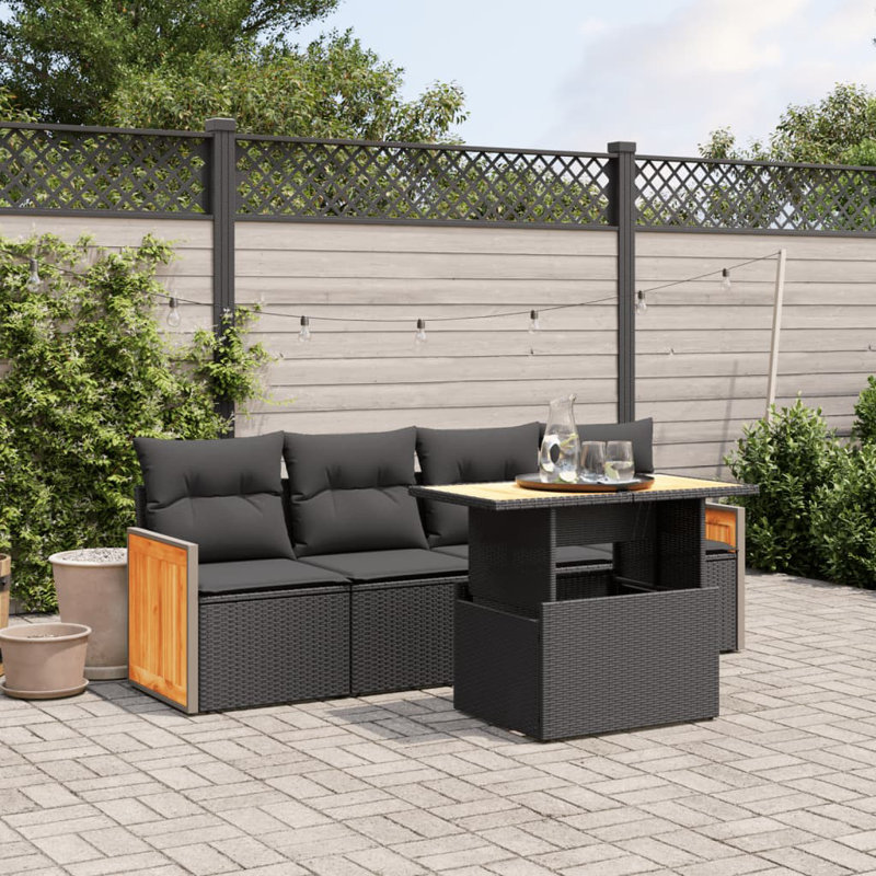  Garden Sofa Set Black