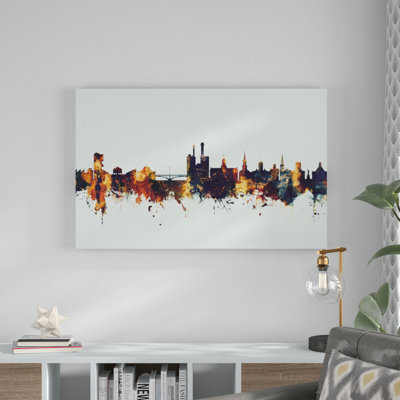 Iowa City Iowa Skyline V by Michael Tompsett - Graphic Art on Canvas