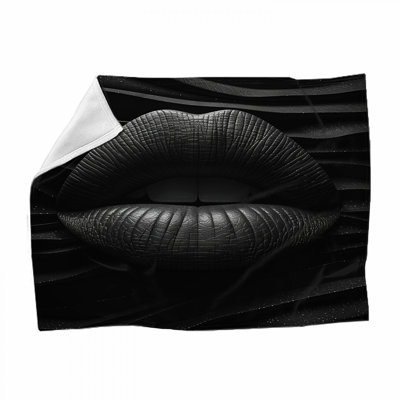 Jeté en molleton Lips - Jetés abstraits pour canapés ou lits