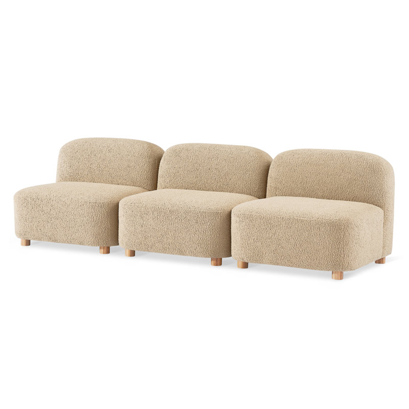 Canapé sans accoudoirs modulaire 3 pièces Circuit, Mélange de polyester Himalaya Dune