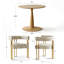 Ensemble de table de salle à manger pour 2 personnes avec table ronde et 2 fauteuils rembourrés en chenille-132839998