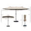 15' Double Sided Patio Umbrella, , Rust- Steel, Sun Block, Easy Crank Function, Coffee Rectangular Outdoor Sunshade Sided, Effortless Crank,