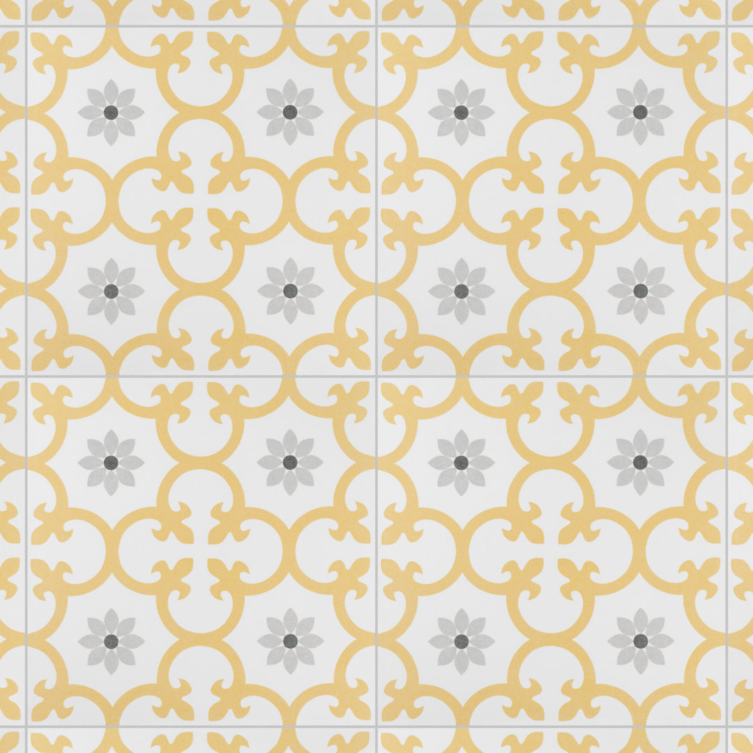 Daria 10" x 10" Porcelain Patterned Wall & Floor Tile Merola Tile 