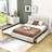 Queen Upholstered Platform Bed with Two Drawers and Twin Trundle  