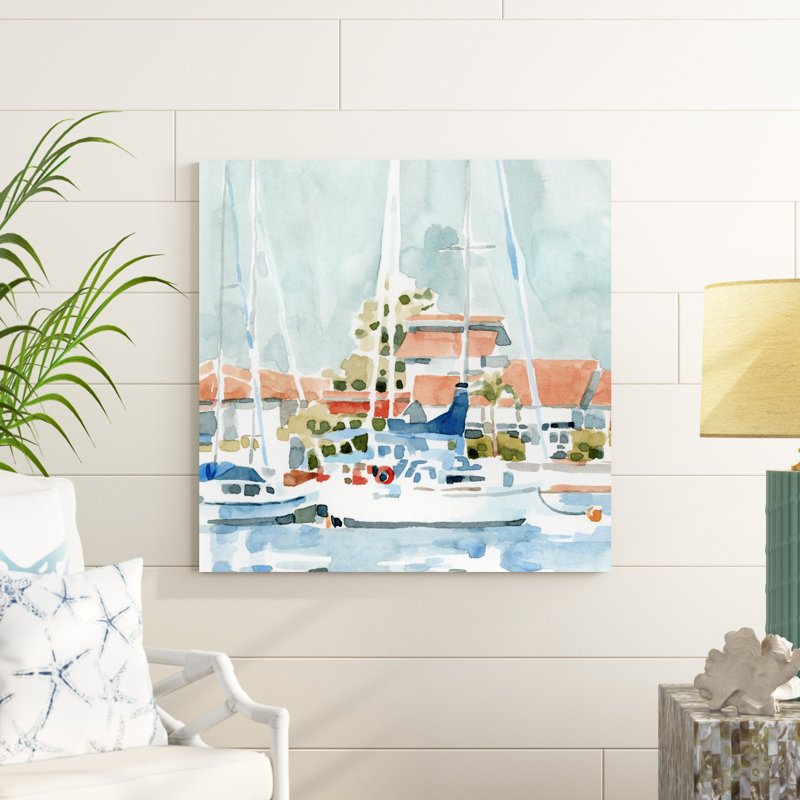 Beach Town Summer I, H 36 po x l 36 po, Toile tendue, Sans cadre