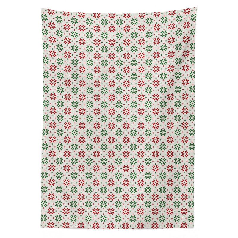 Geometric Christmas Tablecloth, 70" L x 52" W