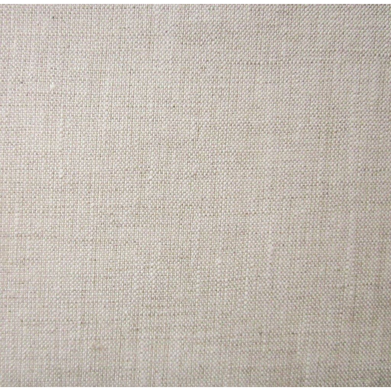Fino Linen Solid Color Single Shower Curtain, White/Wafer Taupe, 84'' H x 72'' L