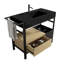 Meuble-lavabo modulaire industriel 36 po avec comptoir en quartz, tiroir à fermeture en douceur et barre à serviettes réglable FORTE de FORTE