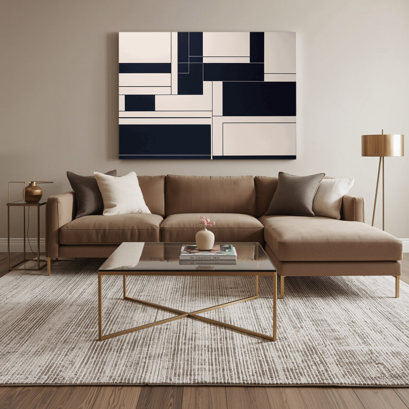 Minimalisme, art mural sur toile beige 70, H 11 po x l 14 po