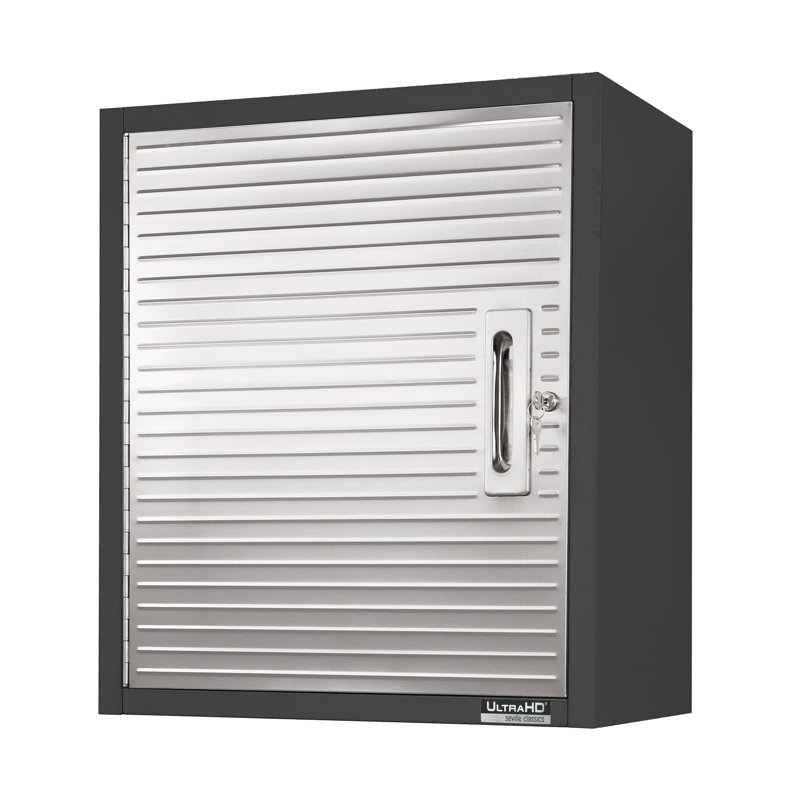 Armoire murale à porte simple UltraHD Seville Classics, l 24 po x P 12 po x H 28 po, Graphite