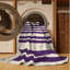 Machine Washable Horizontal Stripes Grey Area Rug-2003589304