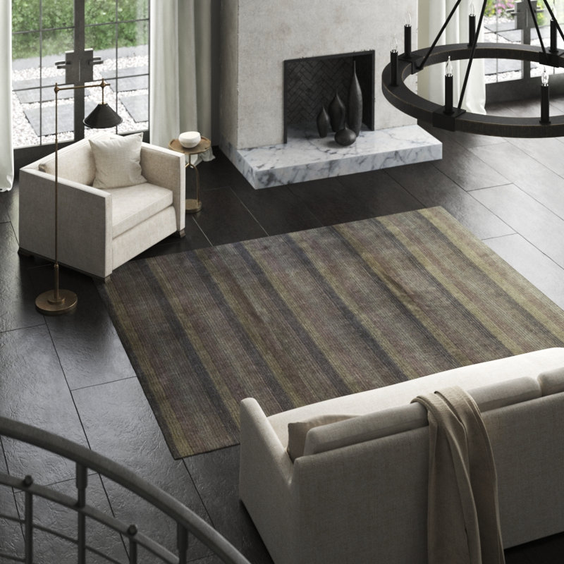Hand-Knotted High-Quality Black Area Rug