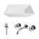 Vinca 18" L x 14" W x 5" H Rectangular White Matte Stone™ Vessel Bathroom Sink with 10" H Faucet