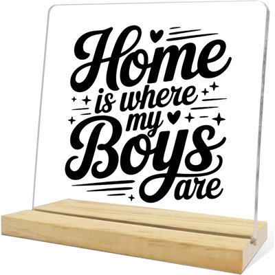 Boy Mom Gifts Mothers Day Gifts ideas for Mom Home is Where My Boys are Acrylic Sign