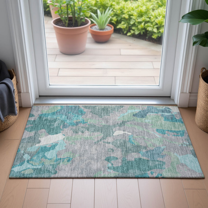 Machine Washable Indoor/Outdoor Oden ACN2161 Modern Rug, Rectangle 1'8" x 2'6"