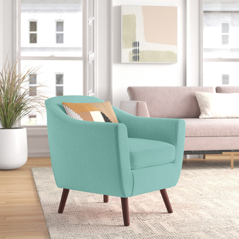 Amedee Upholstered Armchair, Turquoise