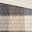 Courtepointe 6 pièces à chevrons, très grand / très grand, ton neutre, carreaux Buffalo, coussin avec tous les éléments neutres, imprimé, taies décoratives assorties et coussins décoratifs
