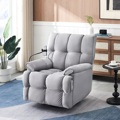 Simple gris avec siège souple, plateau latéral pour la manipulation, peut être ajusté à 150 degrés, peu encombrant, accoudoirs de chaise gris captivant, degrés réglables, rembourrage en éponge, bois massif