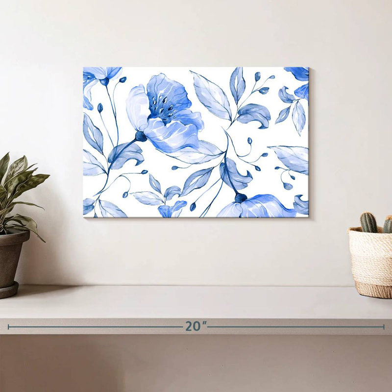 Harnek fleurs bleues printanières, H 8 po x l 12 po