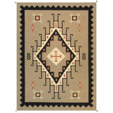 Canvello Navajo Style Hand-Woven Wool Mocha Area Rug- 8'9" X 11'11"