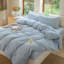 Ensemble de housse de couette rayé 100% coton délavé DONEUS-113054930-118101062