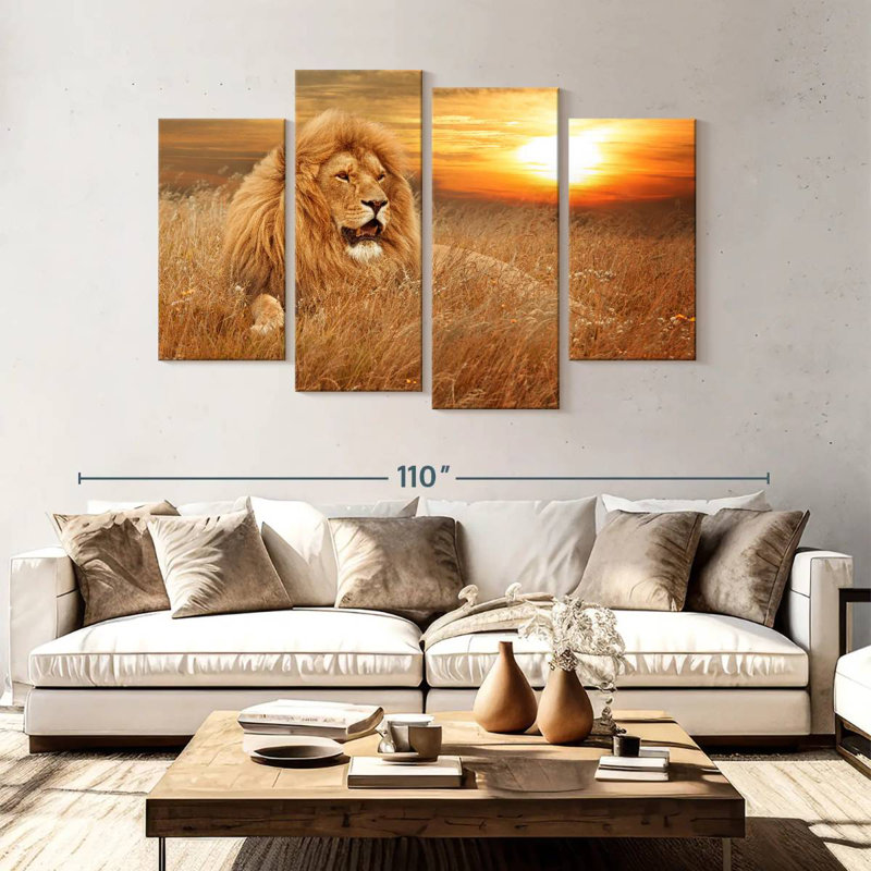 Brampt Safari Lion Sunset, 54" H x 84" W