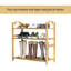 Range-chaussures réglable en bambou à 4 niveaux - Solution de rangement moderne pour salle de bain, salon, chambre à coucher