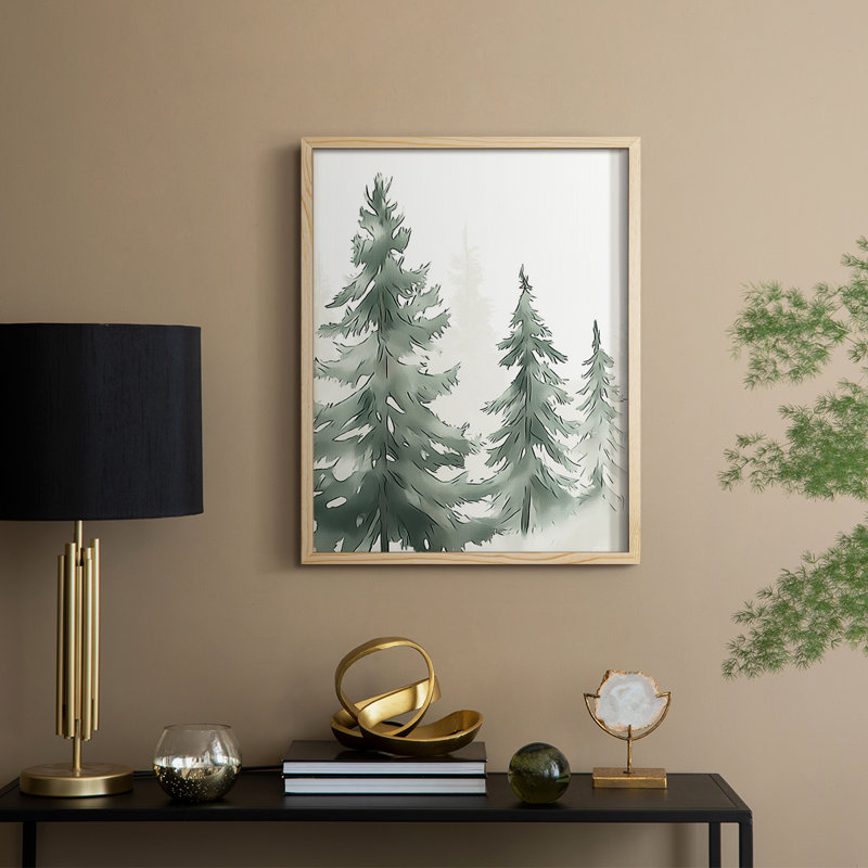 «Christmas Holiday Art XCII», reproduction encadrée - bois massif, H 11 po x l 9 po, Naturel
