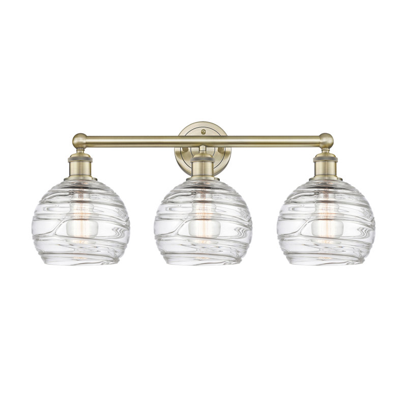Essex 3 - Light Dimmable Vanity Light, Antique Brass, Clear