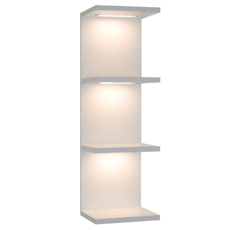 29.99''H 4-Tier Wall Shelf with LED Lights, White