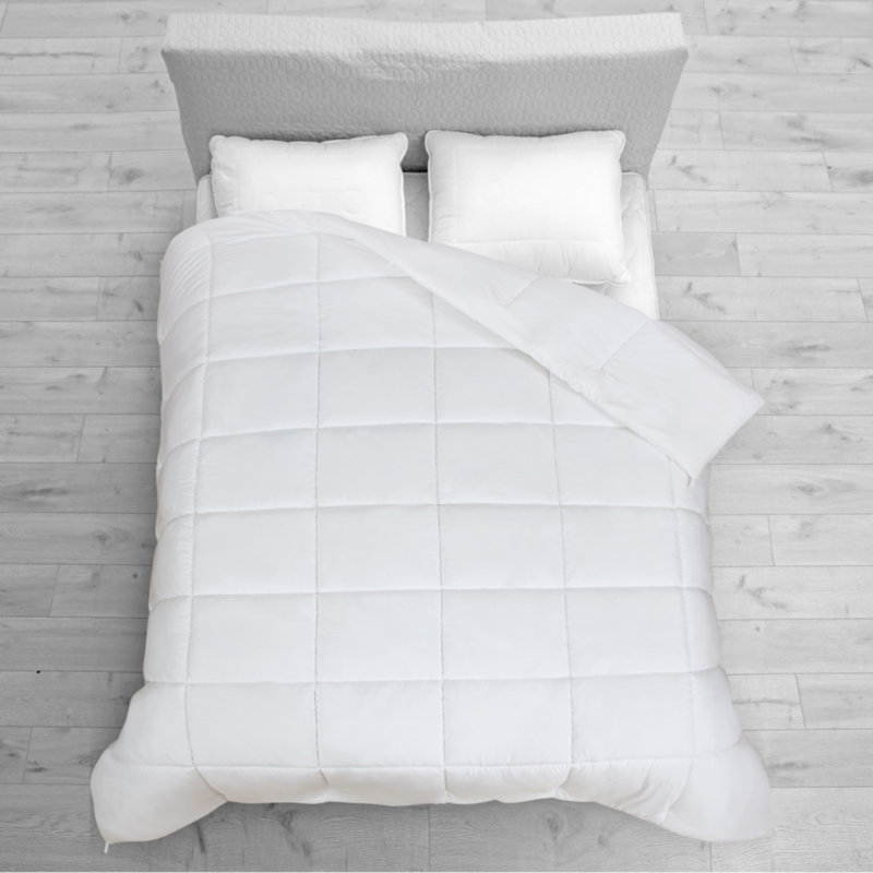 Édredon en microfibre , Blanc, Édredon simple très long