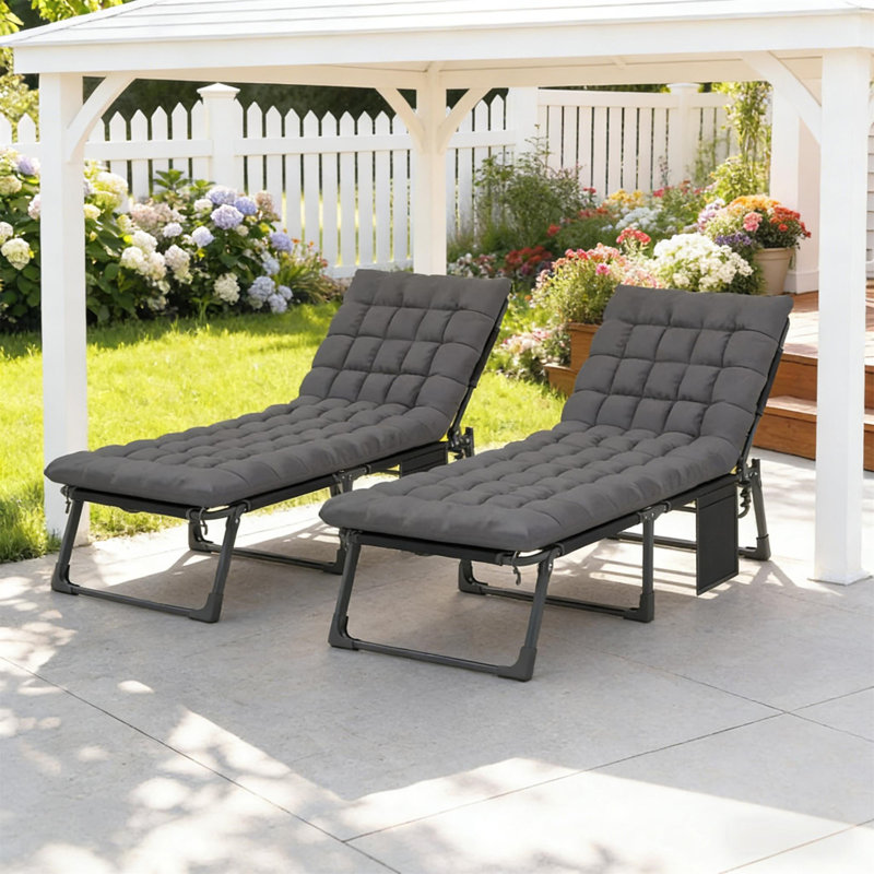Chaises longues pliantes pliantes, Dark Gray