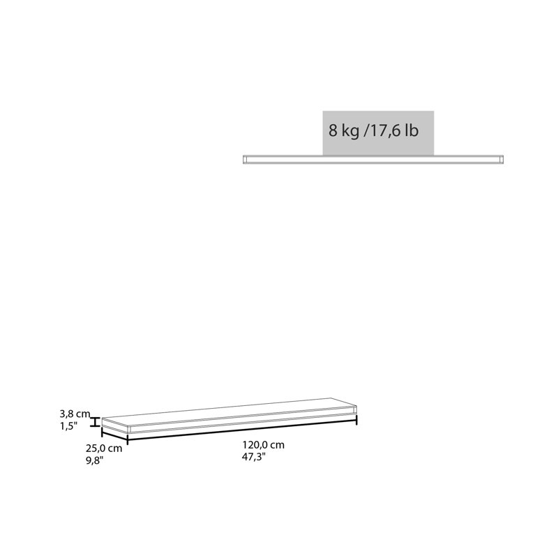 Floating Taupe Shelf For Primary Living Space - Comes With Installation Accessories Quick Ideal Home Decoration And Organization