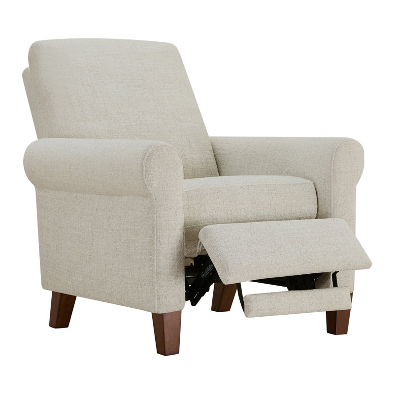 Fauteuil inclinable moderne à accoudoirs roulés avec accoudoirs roulés et pieds en bois massif (ensemble de 2), Lin Milo